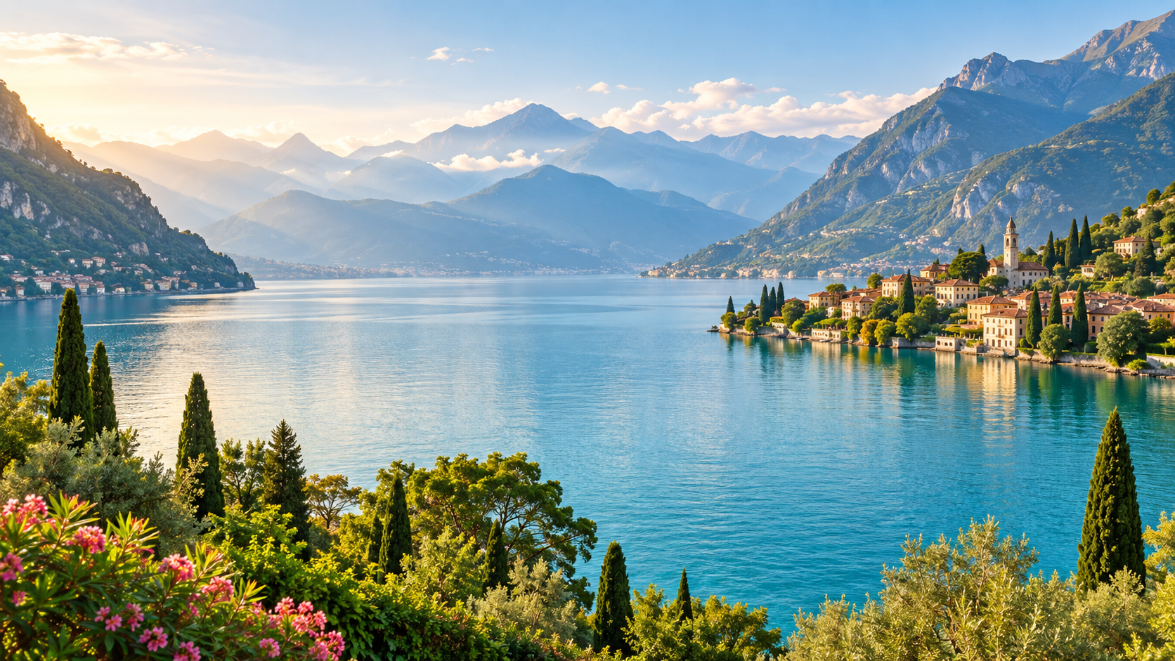 Un lago azzurro tra le montagne